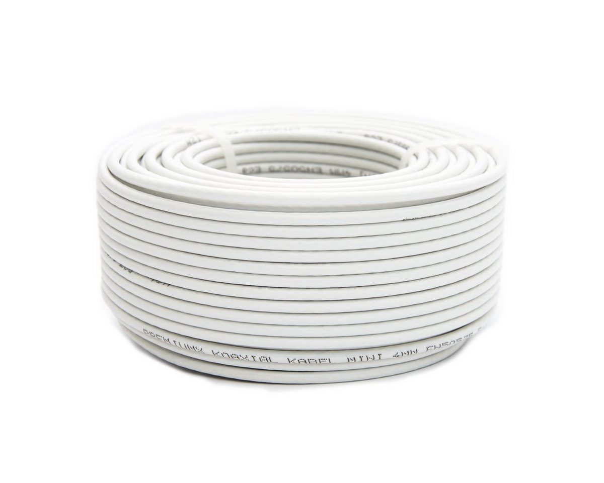 PremiumX 20 m Mini Koaxial Sat Kabel 4mm Weiß Koax Antennenkabel 2-fach TV-Kabel PremiumX 20 m Mini Koaxial Sat Kabel 4mm Weiß Koax Antennenkabel 2-fach TV-Kabel von PremiumX
