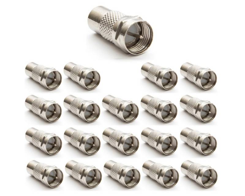 PremiumX 20x F-Adapter F-Stecker auf Cinch Buchse TV Koaxialkabel Verbinder Modulkabel von PremiumX