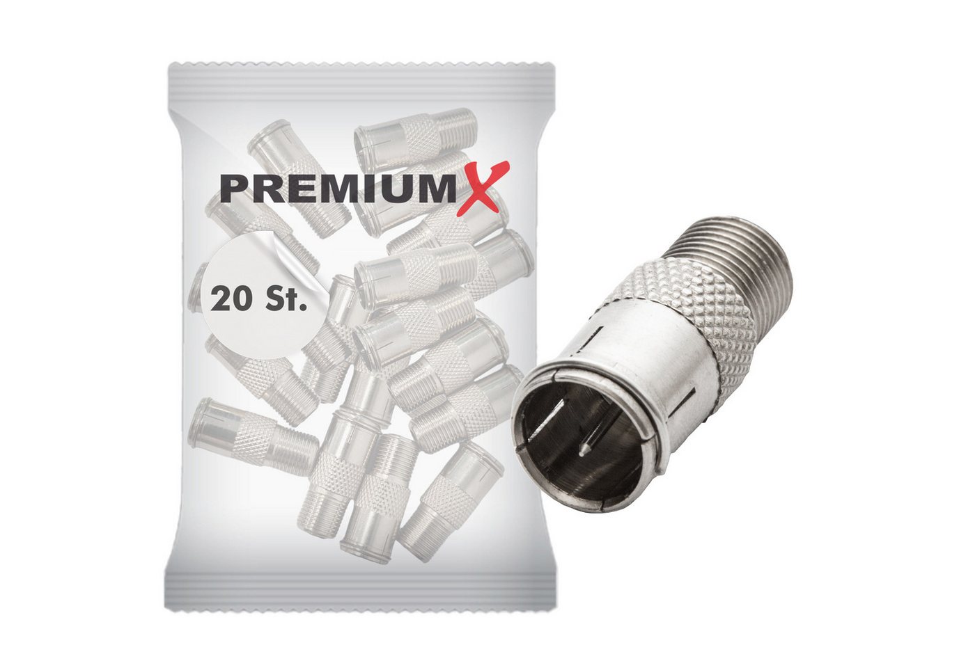 PremiumX 20x F-Quick-Stecker / F-Buchse F-Schnellstecker Prüfstecker SAT-Kabel PremiumX 20x F-Quick-Stecker / F-Buchse F-Schnellstecker Prüfstecker SAT-Kabel von PremiumX