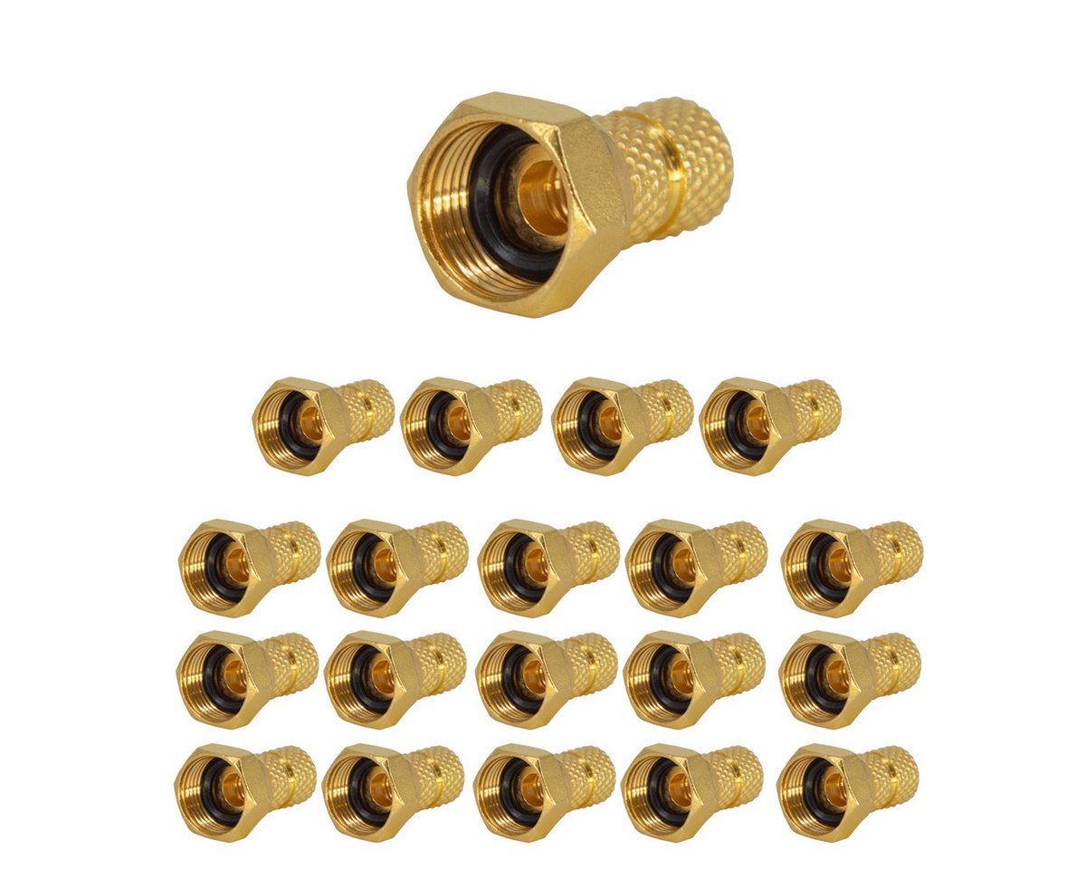 PremiumX 20x F-Stecker 4mm schraubbar 4,0 mm Aufdrehstecker Gold mit Dichtring TV-Adapter PremiumX 20x F-Stecker 4mm schraubbar 4,0 mm Aufdrehstecker Gold mit Dichtring TV-Adapter von PremiumX