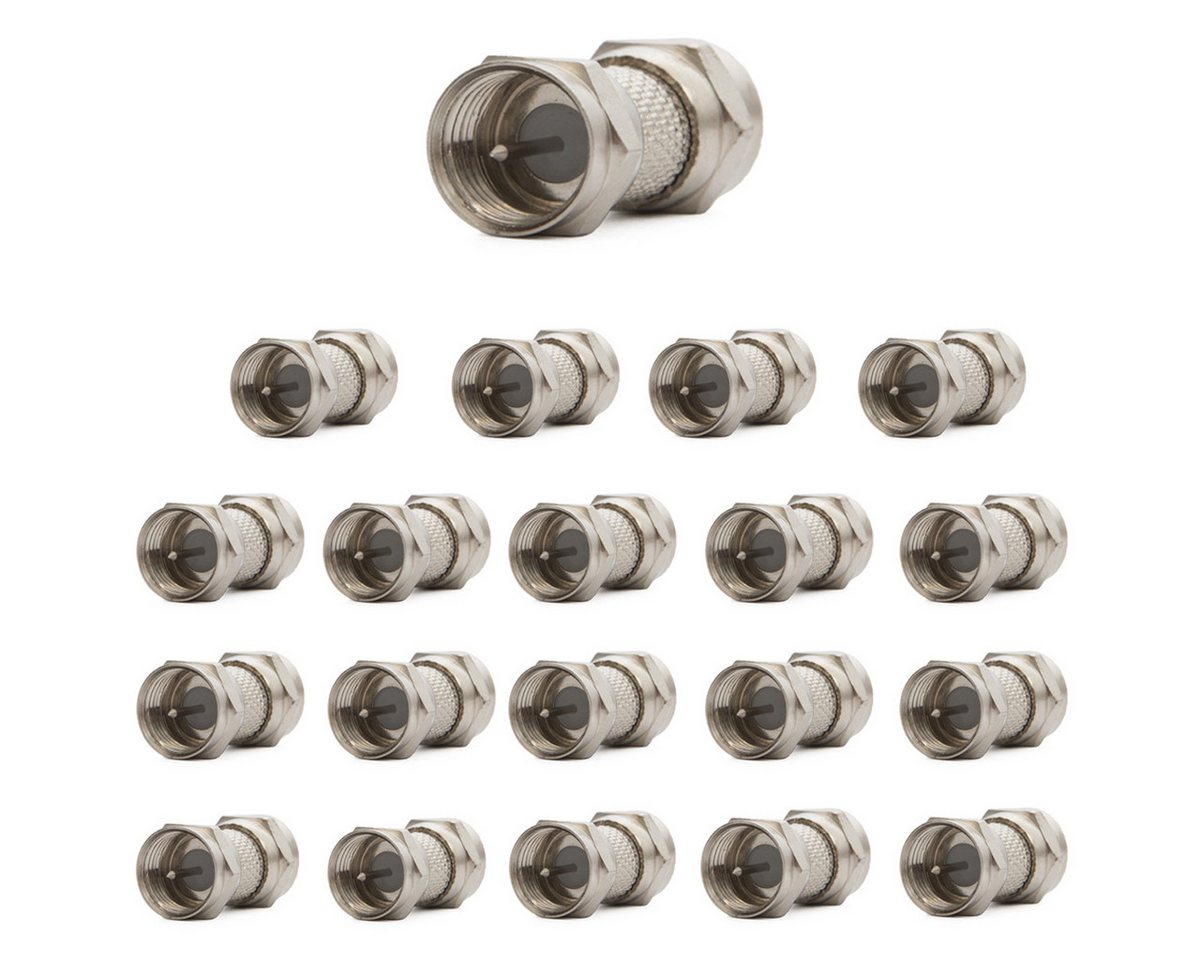PremiumX 20x F-Stecker Adapter F-Doppelstecker Kupplung SAT Kabel Männlich Modulkabel PremiumX 20x F-Stecker Adapter F-Doppelstecker Kupplung SAT Kabel Männlich Modulkabel von PremiumX