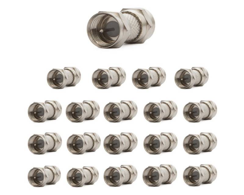 PremiumX 20x F-Stecker Adapter F-Doppelstecker Kupplung SAT Kabel Männlich Modulkabel von PremiumX