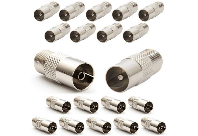 PremiumX 20x F-Stecker Kupplung Koaxkabel Verbinder 10x weiblich 10x männlich Modulkabel von PremiumX