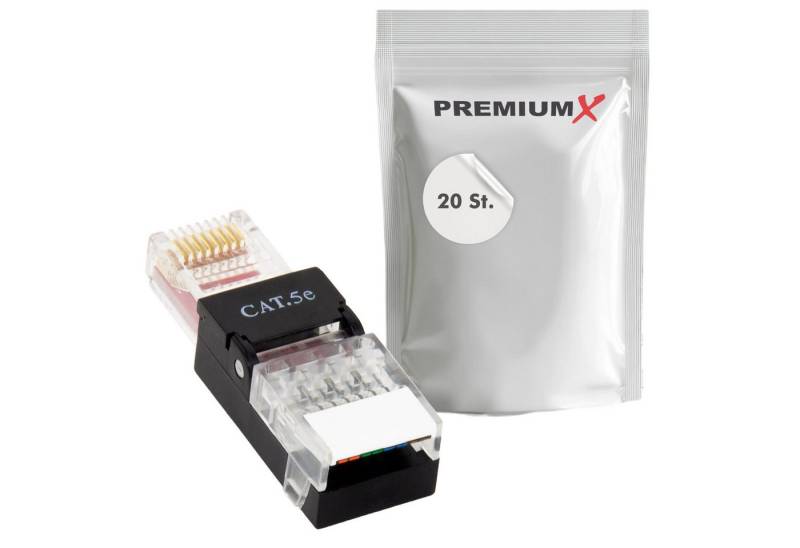 PremiumX 20x Netzwerkstecker ungeschirmt RJ45 CAT5e LAN Plug Connector Netzwerk-Adapter von PremiumX