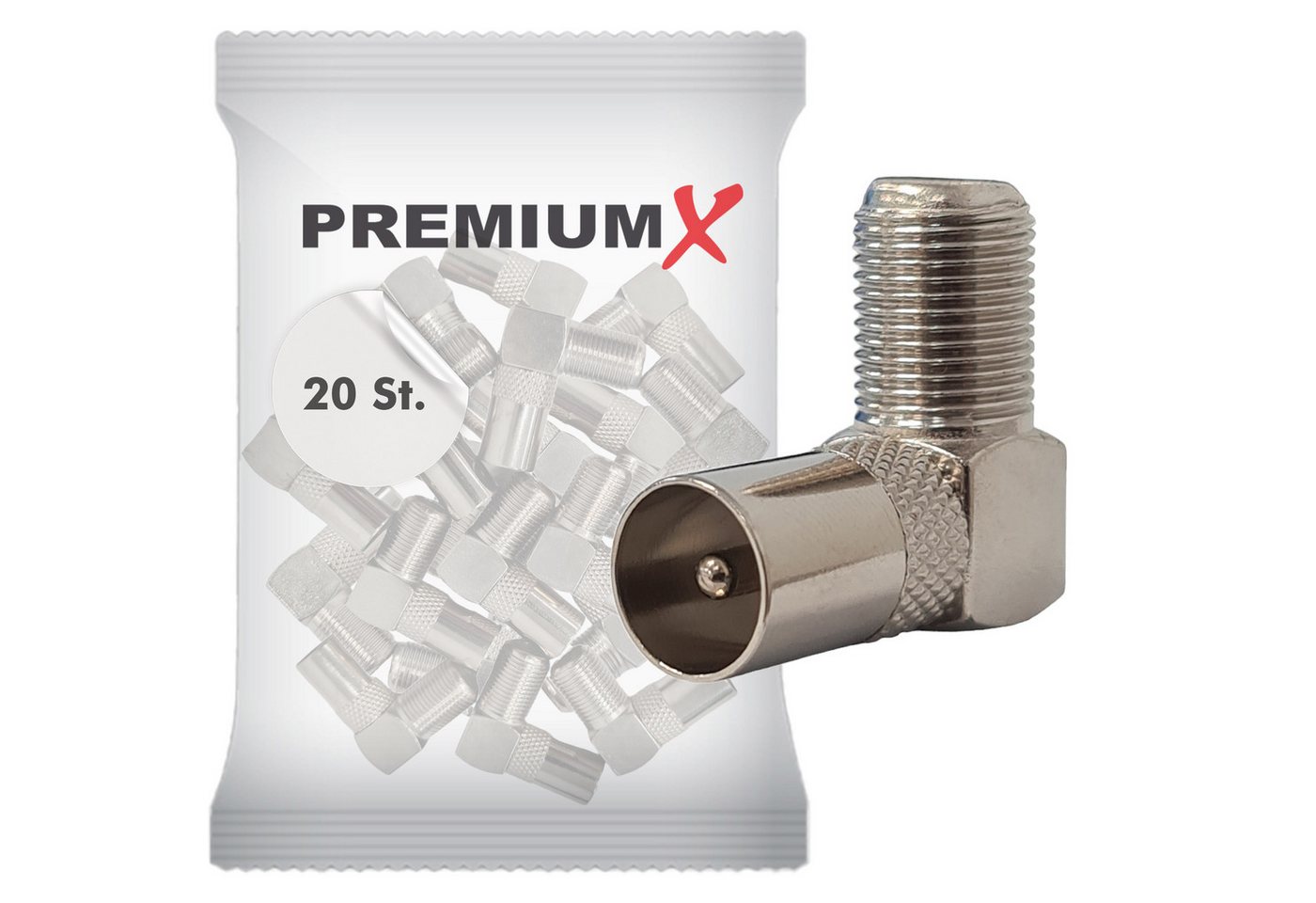 PremiumX 20x Sat Winkeladapter Winkelstecker TV F Buchse 90° für Koaxialkabel SAT-Kabel PremiumX 20x Sat Winkeladapter Winkelstecker TV F Buchse 90° für Koaxialkabel SAT-Kabel von PremiumX