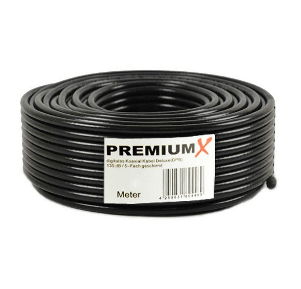 PremiumX 25m DELUXE PRO Koaxialkabel SCHWARZ 135dB 5-Fach geschirmt TV-Kabel PremiumX 25m DELUXE PRO Koaxialkabel SCHWARZ 135dB 5-Fach geschirmt TV-Kabel von PremiumX