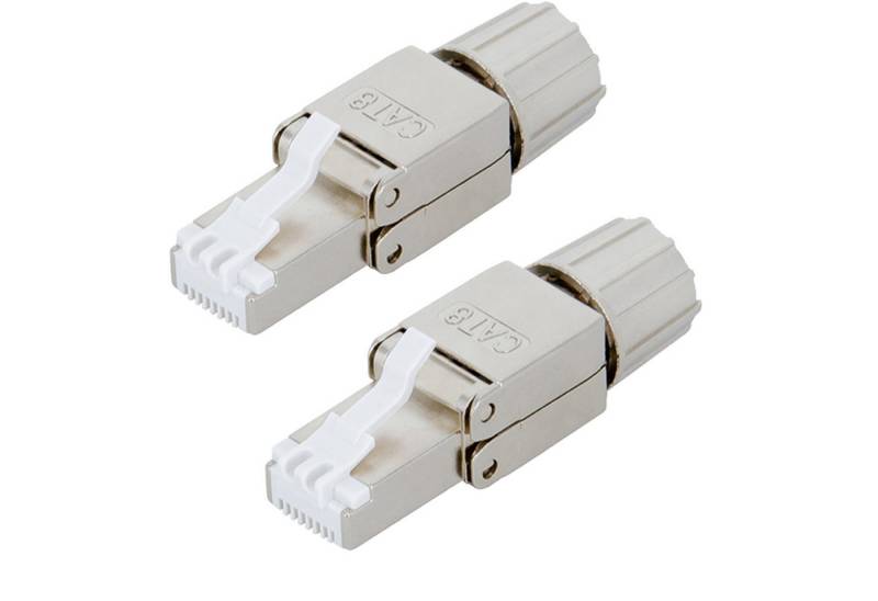 PremiumX 2x Netzwerkstecker Cat8 RJ45 Stecker LAN Netzwerk Werkzeuglos Netzwerk-Adapter von PremiumX