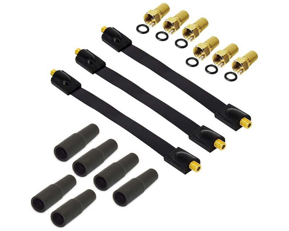 PremiumX 3x Sat Fensterdurchführung DVB-C DVB-T 6x F Stecker 6x Gumüllen Flach SAT-Kabel PremiumX 3x Sat Fensterdurchführung DVB-C DVB-T 6x F Stecker 6x Gumüllen Flach SAT-Kabel von PremiumX