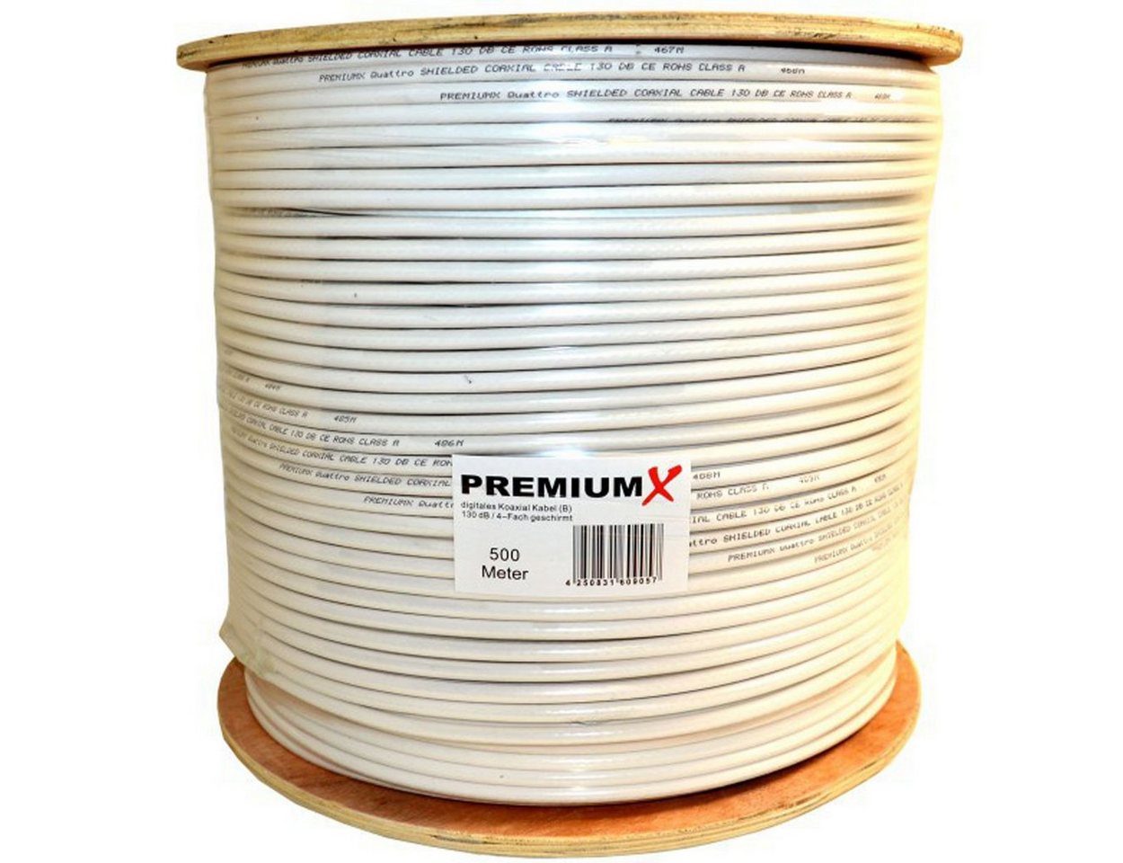 PremiumX 500m BASIC Koaxialkabel 135dB 4-fach CCS SAT Kabel Antennenkabel TV-Kabel PremiumX 500m BASIC Koaxialkabel 135dB 4-fach CCS SAT Kabel Antennenkabel TV-Kabel von PremiumX
