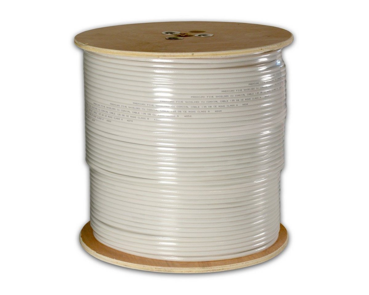 PremiumX 500m Deluxe Pro Koaxialkabel 135 dB 5-fach Reines Kupfer TV-Kabel PremiumX 500m Deluxe Pro Koaxialkabel 135 dB 5-fach Reines Kupfer TV-Kabel von PremiumX