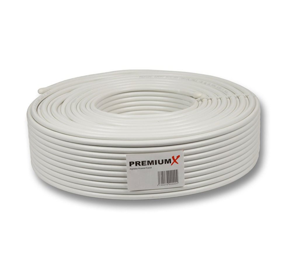 PremiumX 50m Koaxial Kabel 130 dB 5-Fach geschirmt reines Kupfer TV-Kabel PremiumX 50m Koaxial Kabel 130 dB 5-Fach geschirmt reines Kupfer TV-Kabel von PremiumX