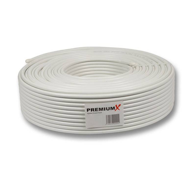 PremiumX 50m Koaxial Kabel 130 dB 5-Fach geschirmt reines Kupfer TV-Kabel von PremiumX