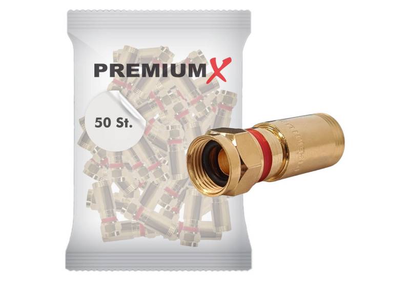 PremiumX 50x Kompressionsstecker XCon G4 F-Kompressionsstecker 7 bis 7,5mm SAT-Kabel von PremiumX