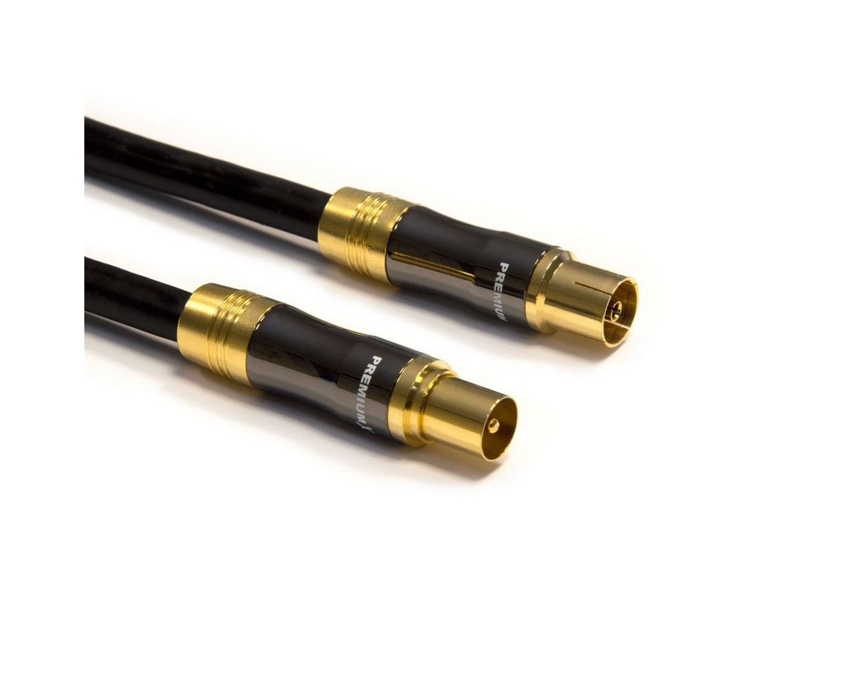 PremiumX 5m Gold-Line TV Antennenkabel Schwarz IEC-Anschlusskabel Kupplung TV-Kabel PremiumX 5m Gold-Line TV Antennenkabel Schwarz IEC-Anschlusskabel Kupplung TV-Kabel von PremiumX