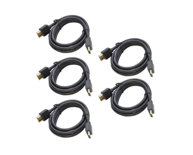 PremiumX 5x 1,5m 4K-HDMI High-Speed Kabel 24K vergoldete Innenleiter Kupfer TV-Kabel von PremiumX