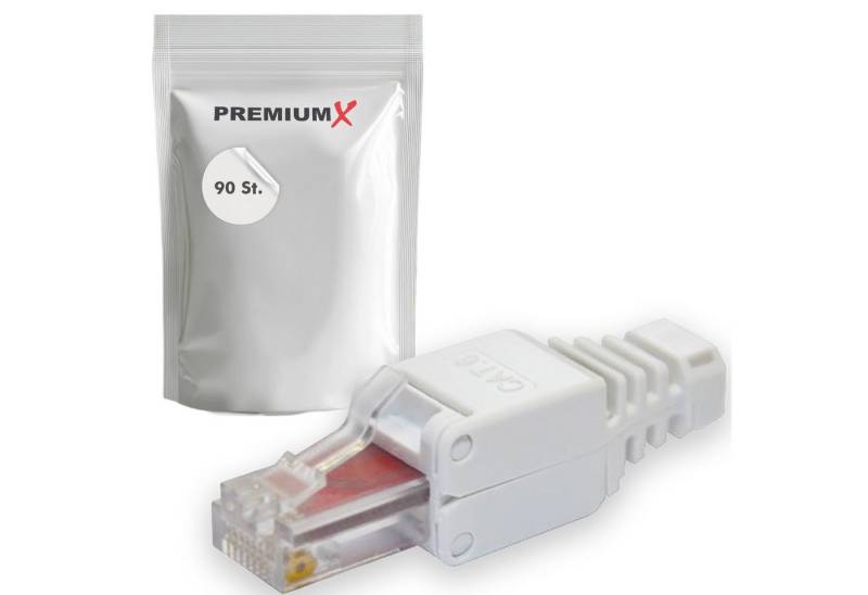 PremiumX 90x CAT 6 Netzwerkstecker CAT6 CAT5e RJ45 werkzeuglos LAN PC Ethernet Netzwerk-Adapter von PremiumX