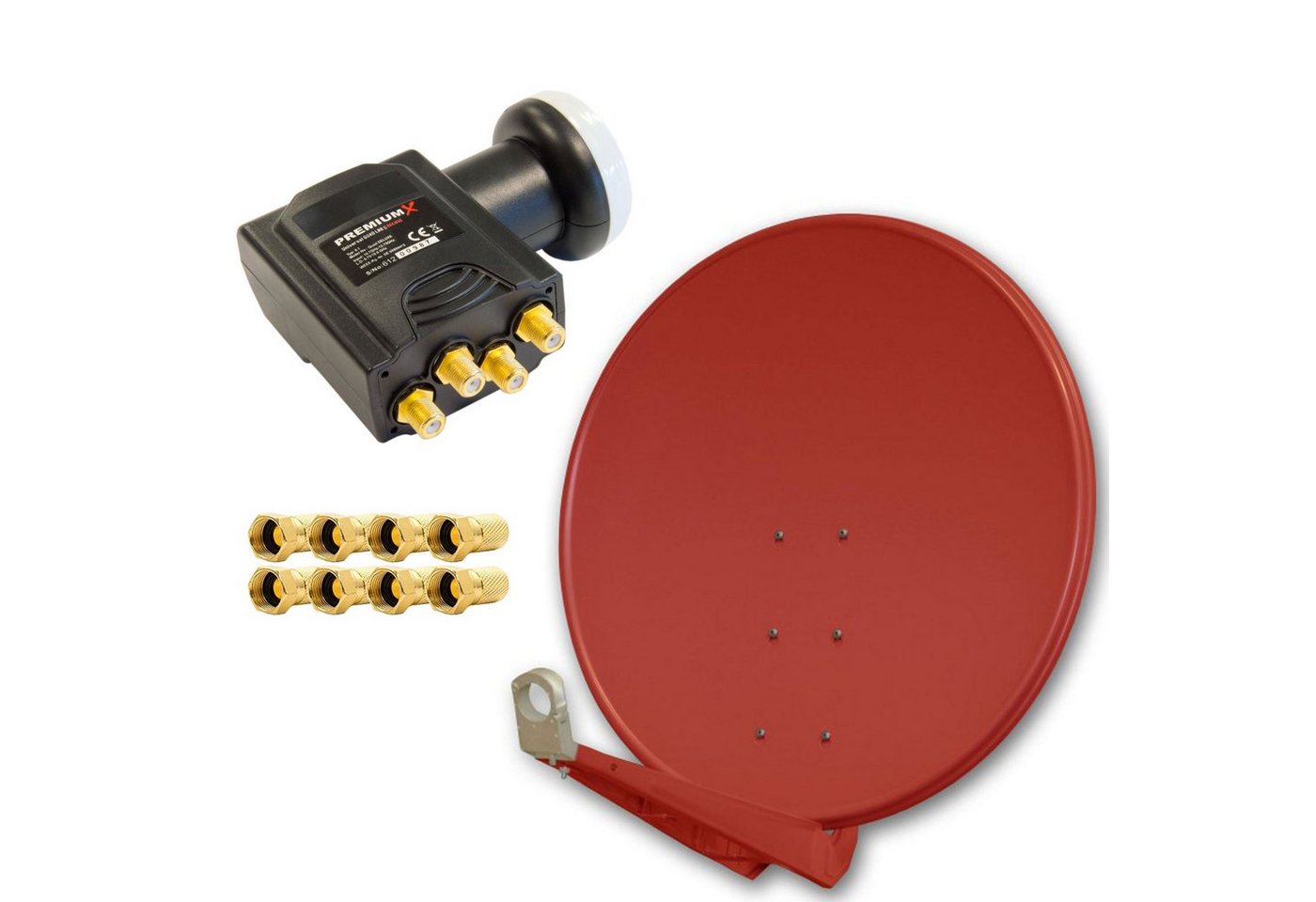 PremiumX Antenne DELUXE100 Alu 100cm SAT Schüssel Ziegelrot Quad LNB SAT-Antenne PremiumX Antenne DELUXE100 Alu 100cm SAT Schüssel Ziegelrot Quad LNB SAT-Antenne von PremiumX