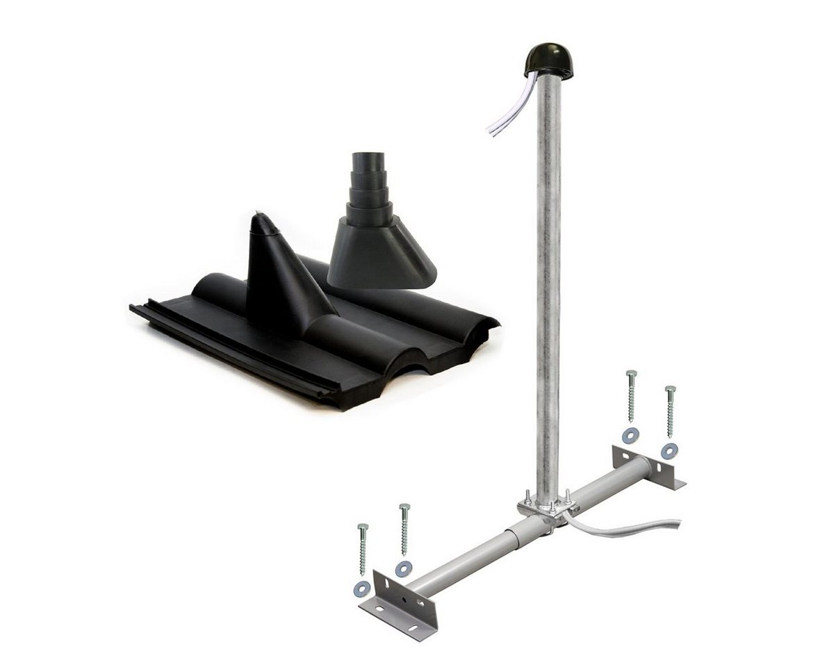 PremiumX SAT-Halterung BASIC Dachsparrenhalter 100cm SAT Mast Frankfurter Dachpfanne schwarz PremiumX SAT-Halterung BASIC Dachsparrenhalter 100cm SAT Mast Frankfurter Dachpfanne schwarz von PremiumX
