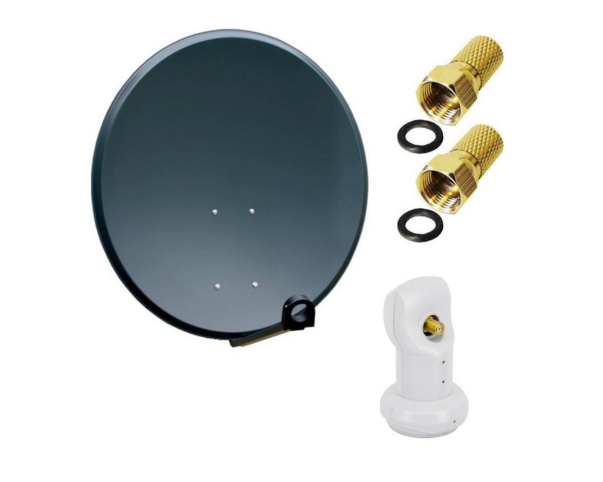 PremiumX Camping Satelliten-Komplettanlage 60cm Alu SAT Single LNB F-Stecker SAT-Antenne von PremiumX