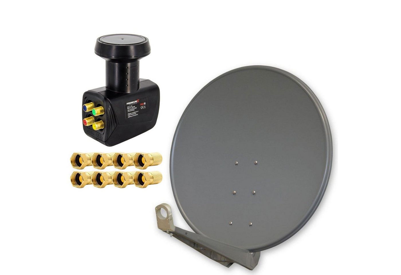 PremiumX DELUXE 100 cm Alu Anthrazit Sat Schüssel Quad LNB F-Stecker SAT-Antenne PremiumX DELUXE 100 cm Alu Anthrazit Sat Schüssel Quad LNB F-Stecker SAT-Antenne von PremiumX