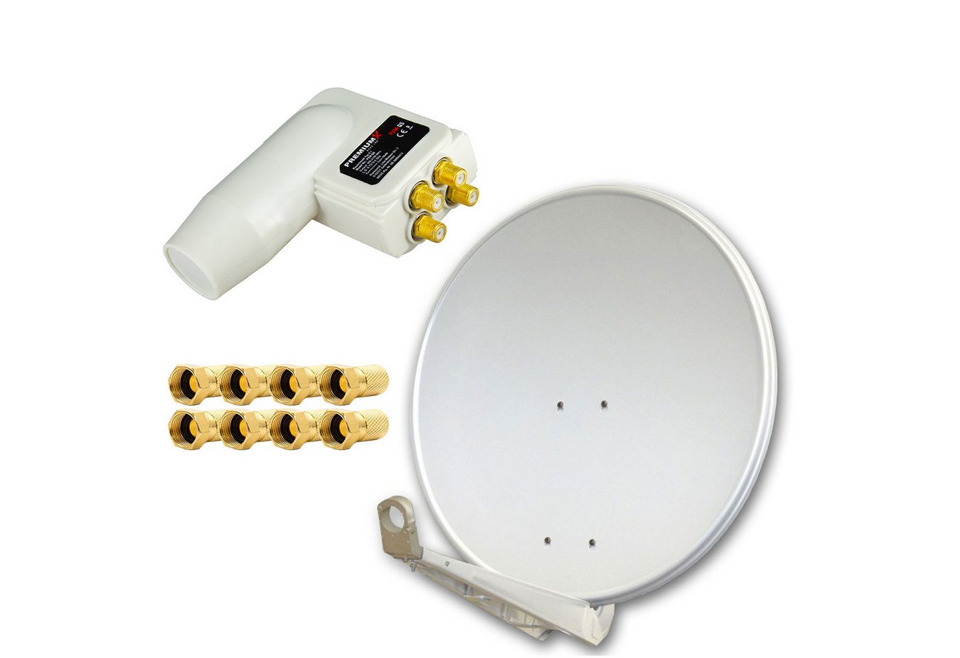 PremiumX DELUXE 80 + PremiumX LNB Quad Quattro Switch + 8x F-Stecker HDTV 3D 4K SAT-Antenne PremiumX DELUXE 80 + PremiumX LNB Quad Quattro Switch + 8x F-Stecker HDTV 3D 4K SAT-Antenne von PremiumX