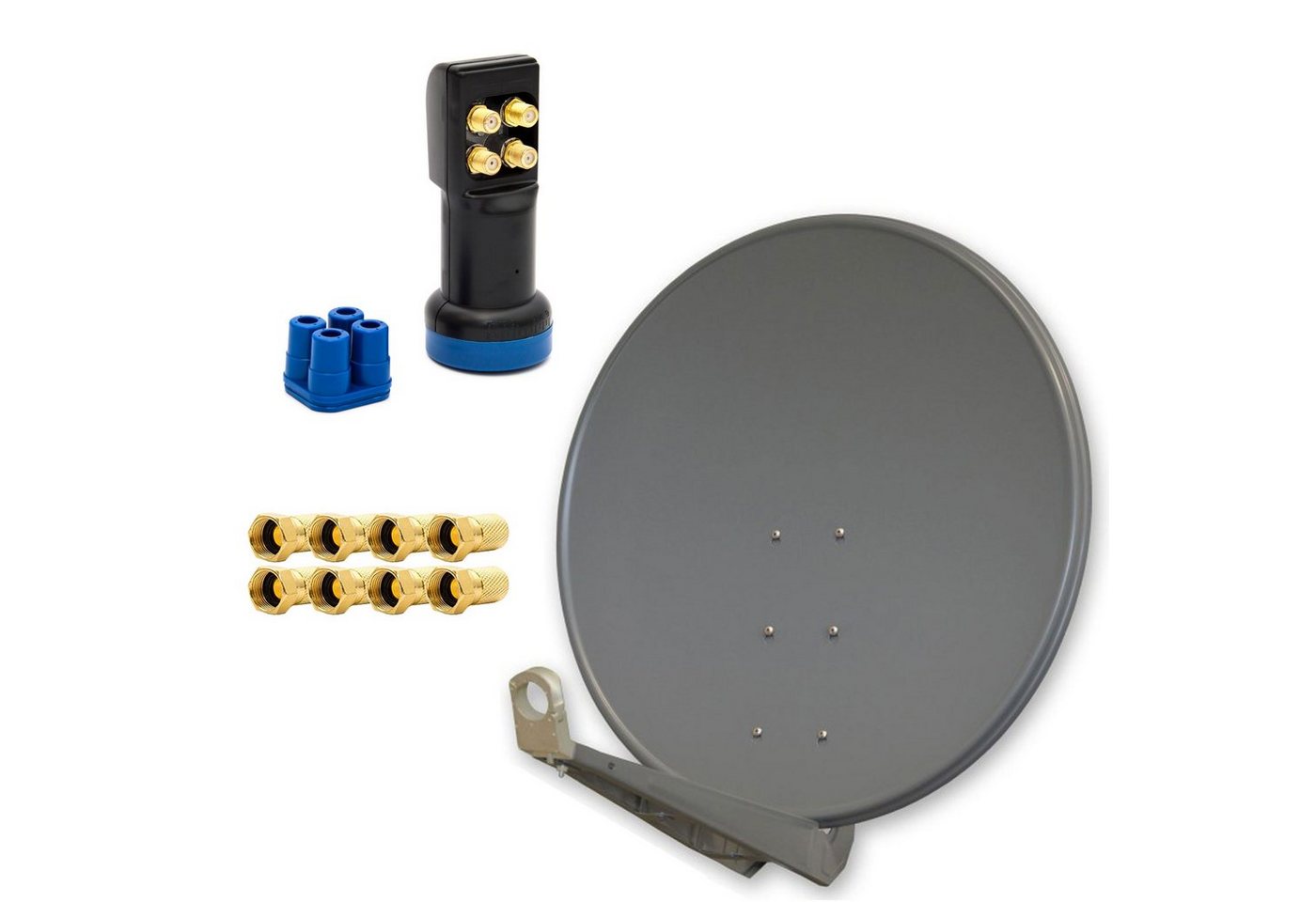 PremiumX DELUXE SAT Anlage 100cm Alu Anthrazit mit LED Quad LNB 8x F-Stecker SAT-Antenne PremiumX DELUXE SAT Anlage 100cm Alu Anthrazit mit LED Quad LNB 8x F-Stecker SAT-Antenne von PremiumX