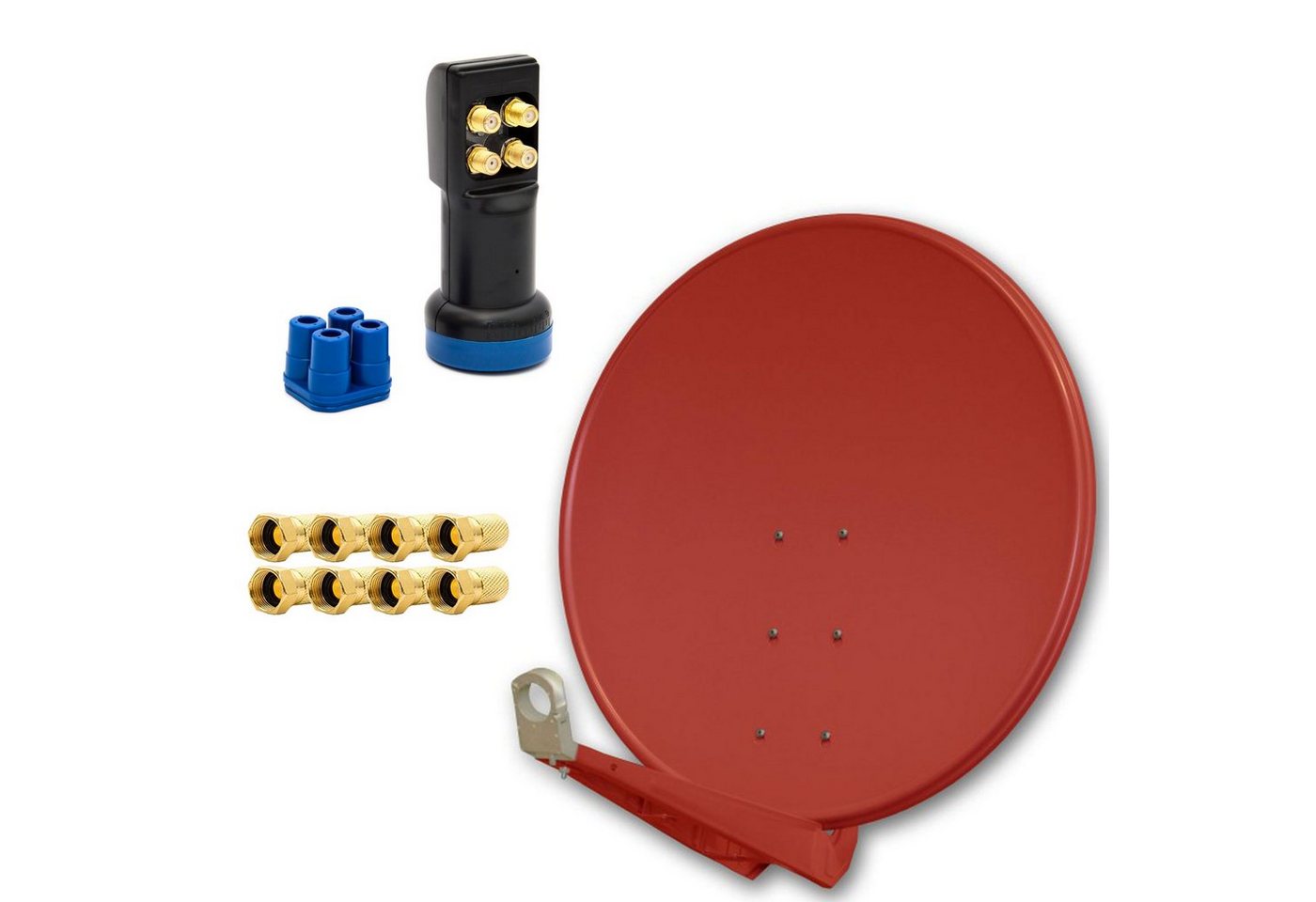 PremiumX DELUXE SAT Anlage 100cm Satellitenantenne Alu Ziegelrot LED Quad LNB SAT-Antenne PremiumX DELUXE SAT Anlage 100cm Satellitenantenne Alu Ziegelrot LED Quad LNB SAT-Antenne von PremiumX