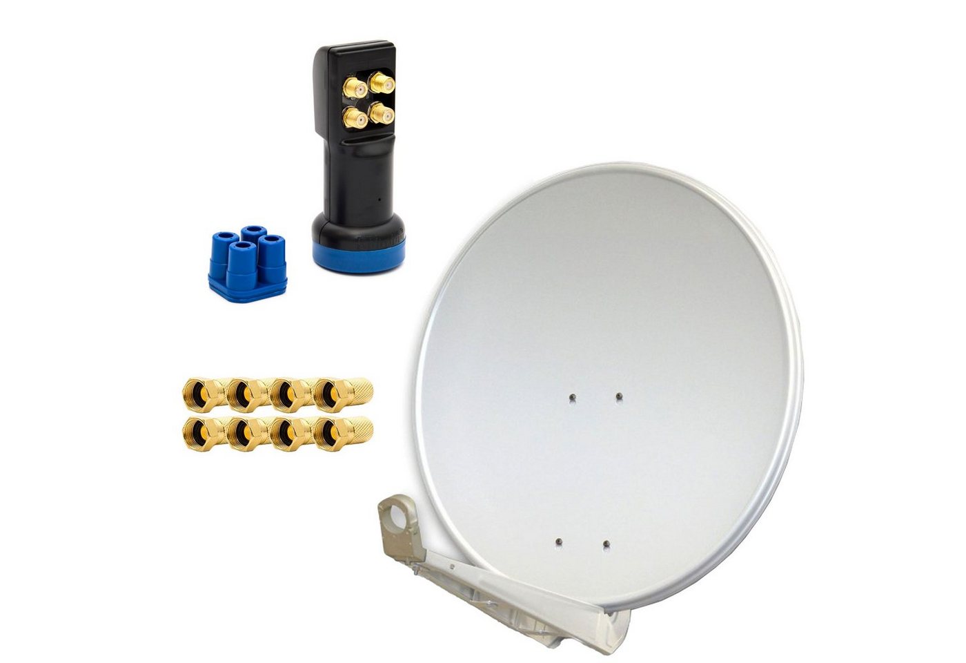 PremiumX DELUXE SAT Anlage bis 4 TV Receiver 85cm Alu Hellgrau LED Quad LNB SAT-Antenne PremiumX DELUXE SAT Anlage bis 4 TV Receiver 85cm Alu Hellgrau LED Quad LNB SAT-Antenne von PremiumX