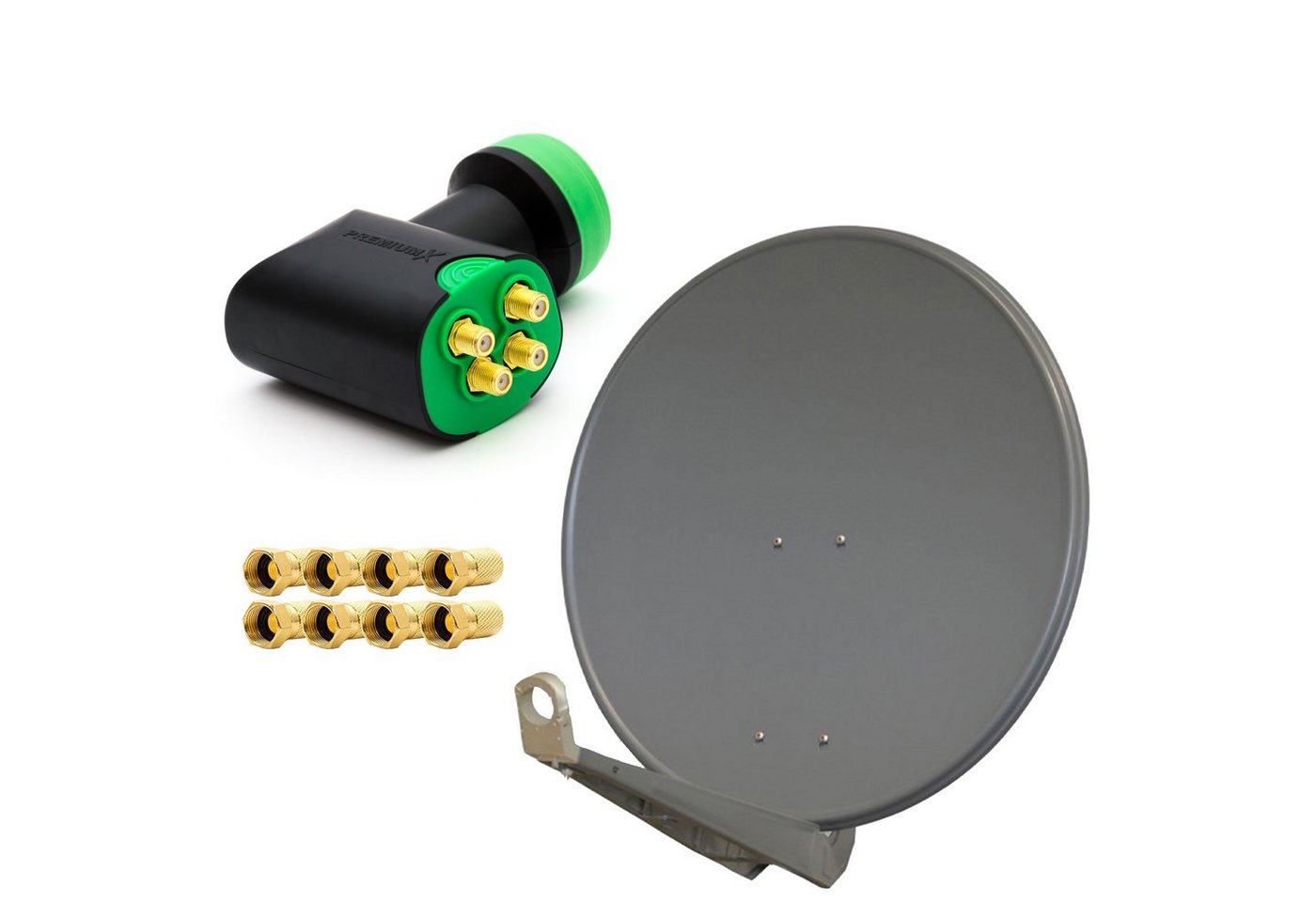 PremiumX DELUXE SAT Anlage für 4 Empfänger 85cm ALU Anthrazit Quad LNB SAT-Antenne PremiumX DELUXE SAT Anlage für 4 Empfänger 85cm ALU Anthrazit Quad LNB SAT-Antenne von PremiumX