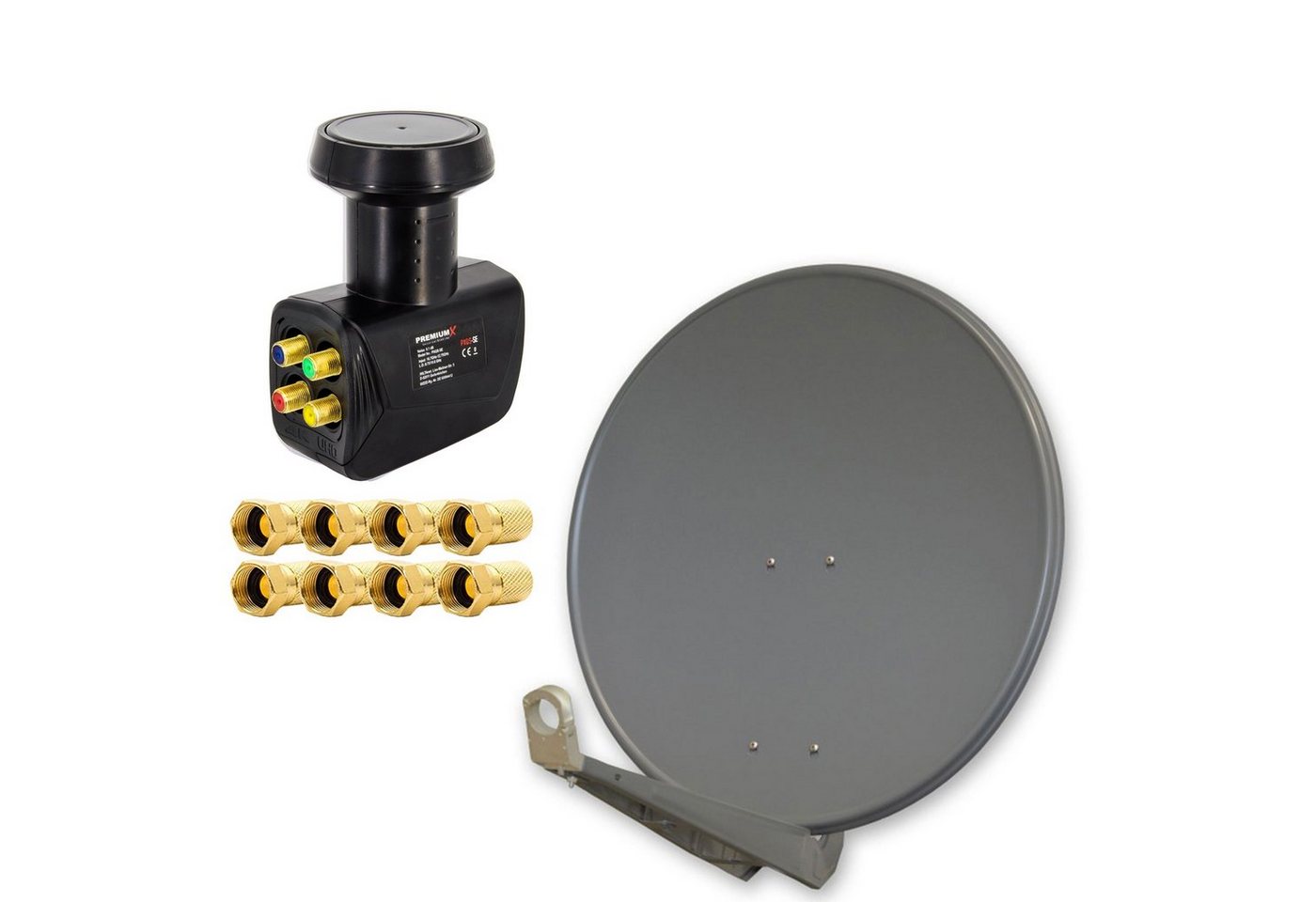 PremiumX DELUXE SAT Anlage für 4 Teilnehmer 85cm ALU Anthrazit Quad LNB SAT-Antenne PremiumX DELUXE SAT Anlage für 4 Teilnehmer 85cm ALU Anthrazit Quad LNB SAT-Antenne von PremiumX