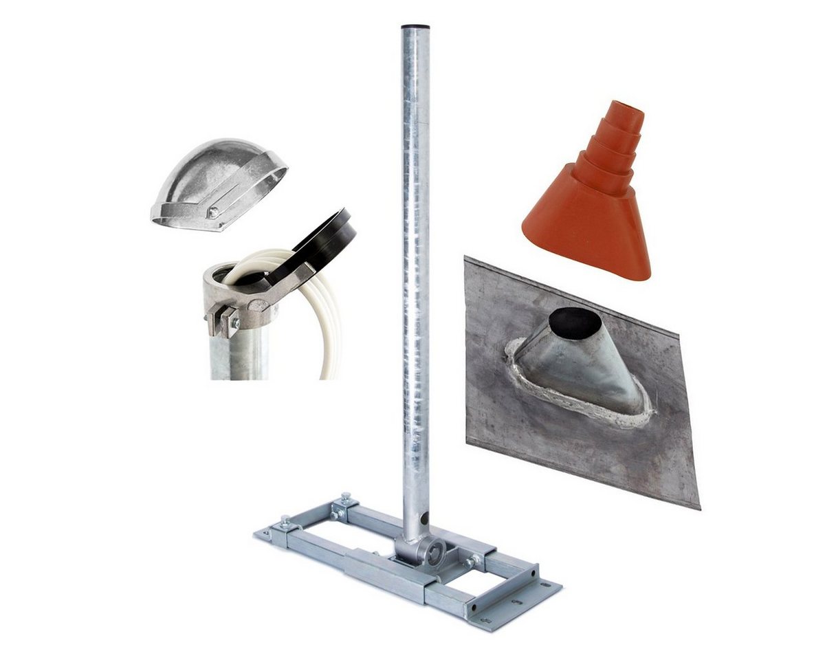 PremiumX DELUXE X130-48 SAT Dachsparrenhalter 130cm Mast 48mm Dachabdeckung Set SAT-Halterung PremiumX DELUXE X130-48 SAT Dachsparrenhalter 130cm Mast 48mm Dachabdeckung Set SAT-Halterung von PremiumX