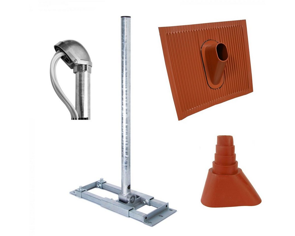 PremiumX DELUXE X90-48 Dachsparrenhalter 90cm Dachabdeckung Tülle Kappe rot SAT-Halterung PremiumX DELUXE X90-48 Dachsparrenhalter 90cm Dachabdeckung Tülle Kappe rot SAT-Halterung von PremiumX