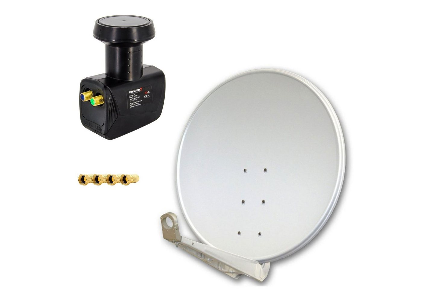 PremiumX DELUXE100 SAT Anlage 100cm Alu Grau Twin LNB 2 Teilnehmer SAT-Antenne PremiumX DELUXE100 SAT Anlage 100cm Alu Grau Twin LNB 2 Teilnehmer SAT-Antenne von PremiumX