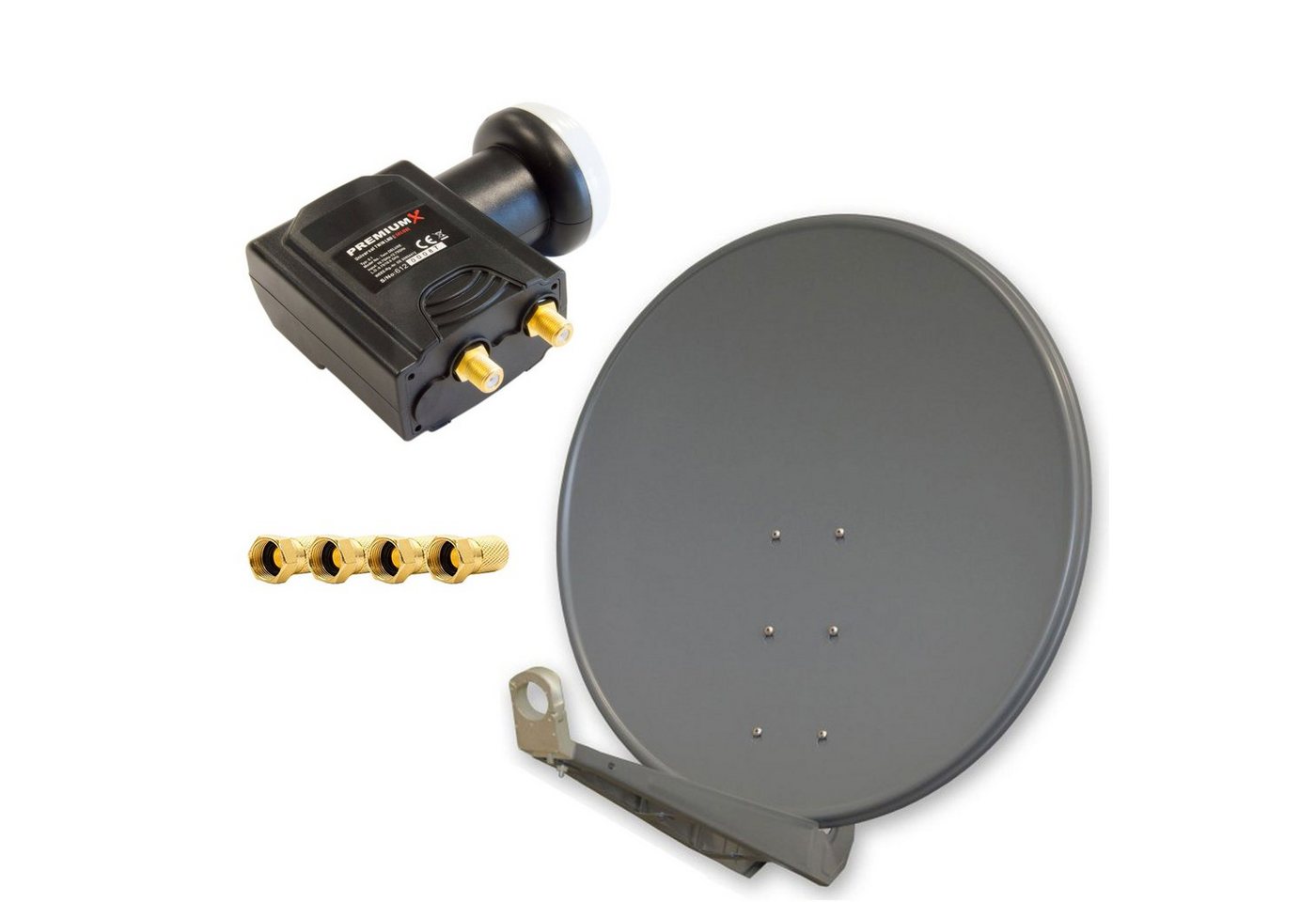PremiumX DELUXE100 Satellitenantenne 100 cm Alu Anthrazit DELUXE Twin LNB Sat SAT-Antenne PremiumX DELUXE100 Satellitenantenne 100 cm Alu Anthrazit DELUXE Twin LNB Sat SAT-Antenne von PremiumX
