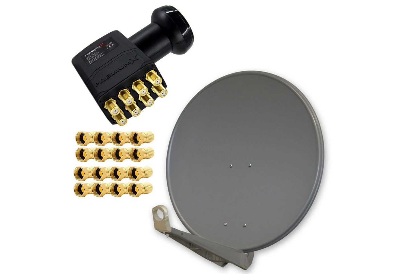 PremiumX DELUXE80 Alu 80cm Antenne LNB Octo 16x F-Stecker SAT-Antenne PremiumX DELUXE80 Alu 80cm Antenne LNB Octo 16x F-Stecker SAT-Antenne von PremiumX