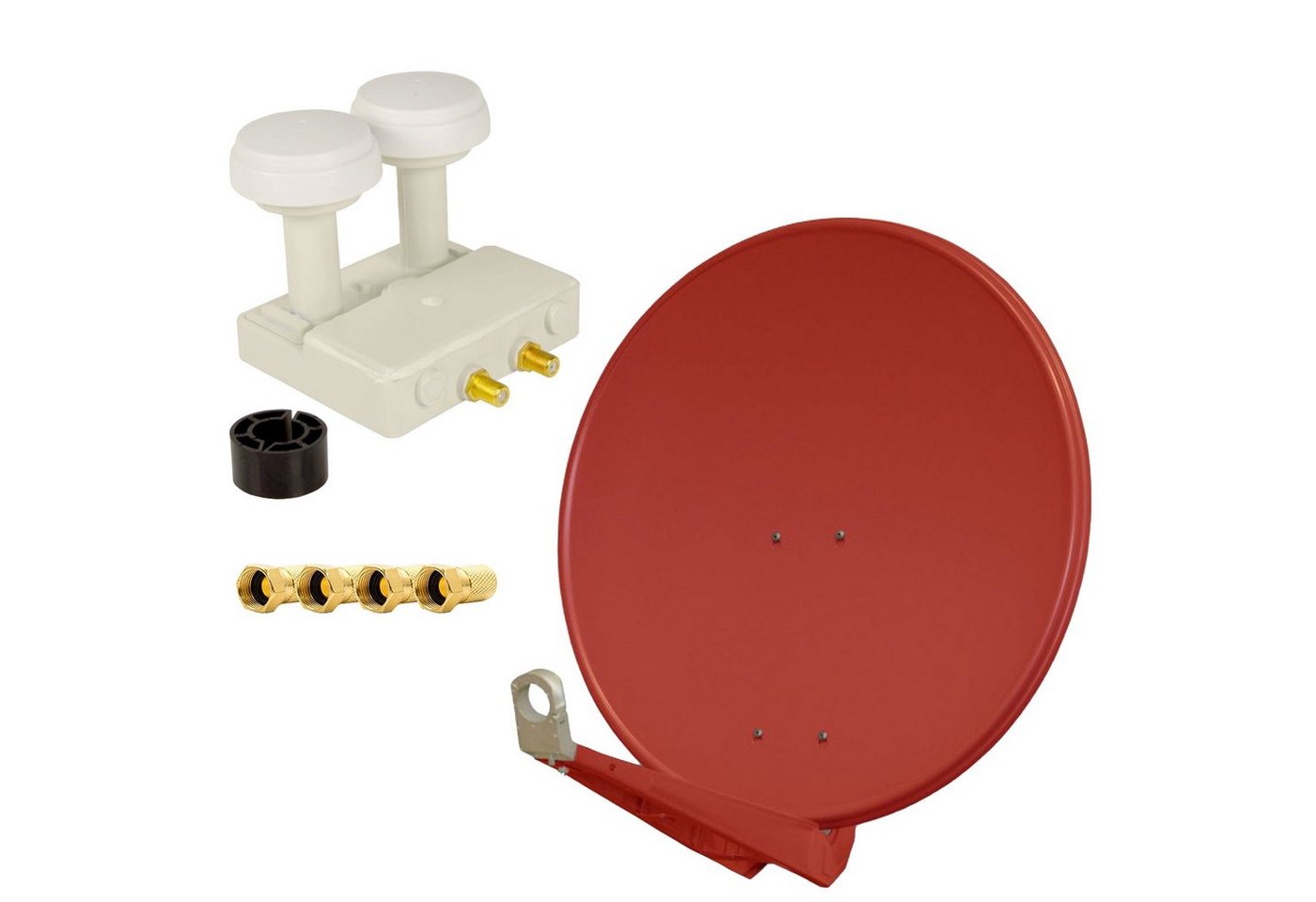 PremiumX DELUXE80 Alu 80cm SAT Schüssel Ziegelrot Monoblock Twin 4x F-Stecker SAT-Antenne PremiumX DELUXE80 Alu 80cm SAT Schüssel Ziegelrot Monoblock Twin 4x F-Stecker SAT-Antenne von PremiumX