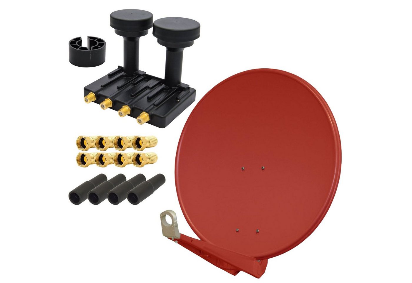 PremiumX DELUXE85 Alu 85cm Digital SAT Schüssel Ziegelrot + Monoblock Quad LNB SAT-Antenne PremiumX DELUXE85 Alu 85cm Digital SAT Schüssel Ziegelrot + Monoblock Quad LNB SAT-Antenne von PremiumX