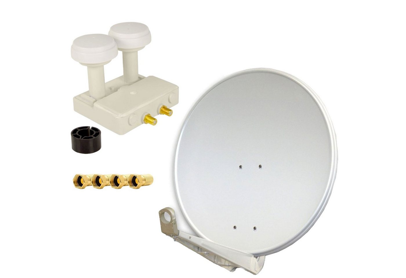 PremiumX DELUXE85 Alu 85cm SAT Schüssel Hellgrau Monoblock Twin 4x F-Stecker SAT-Antenne PremiumX DELUXE85 Alu 85cm SAT Schüssel Hellgrau Monoblock Twin 4x F-Stecker SAT-Antenne von PremiumX
