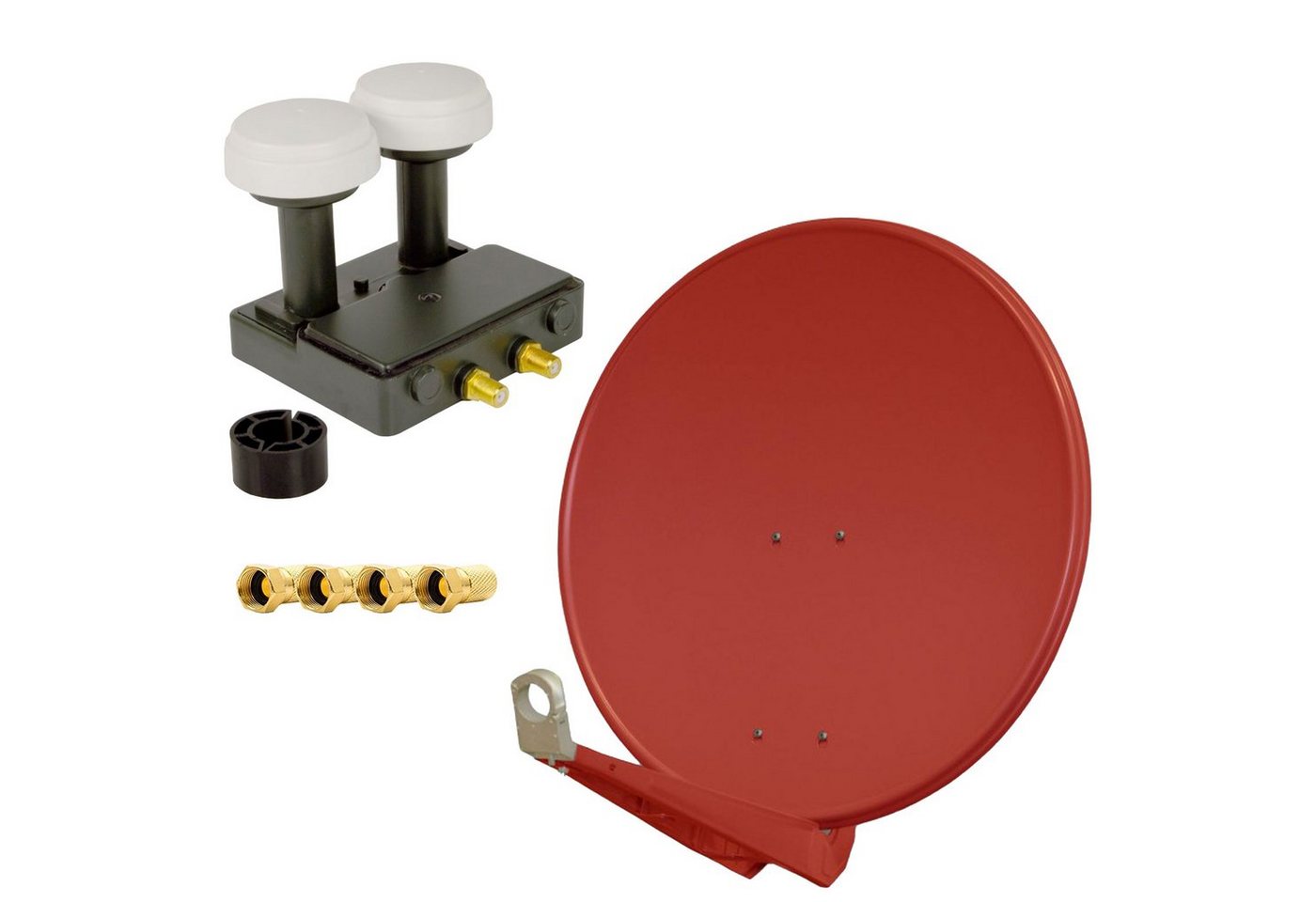 PremiumX DELUXE85 Alu 85cm SAT Schüssel Ziegelrot Monoblock Twin 4x F-Stecker SAT-Antenne PremiumX DELUXE85 Alu 85cm SAT Schüssel Ziegelrot Monoblock Twin 4x F-Stecker SAT-Antenne von PremiumX