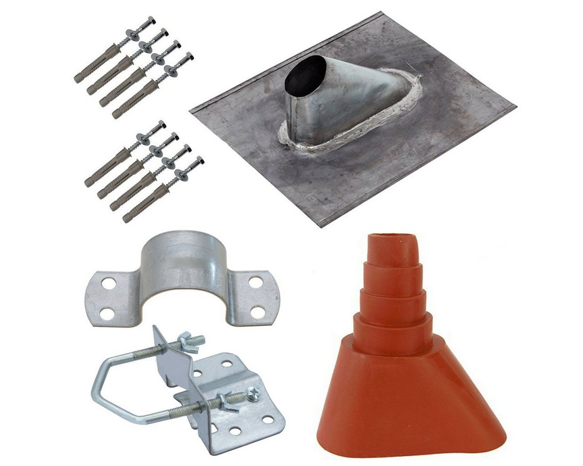 PremiumX SAT-Halterung Dachmontage Set Bleipfanne Mastschelle Mastfuß Manschette Schrauben PremiumX SAT-Halterung Dachmontage Set Bleipfanne Mastschelle Mastfuß Manschette Schrauben von PremiumX