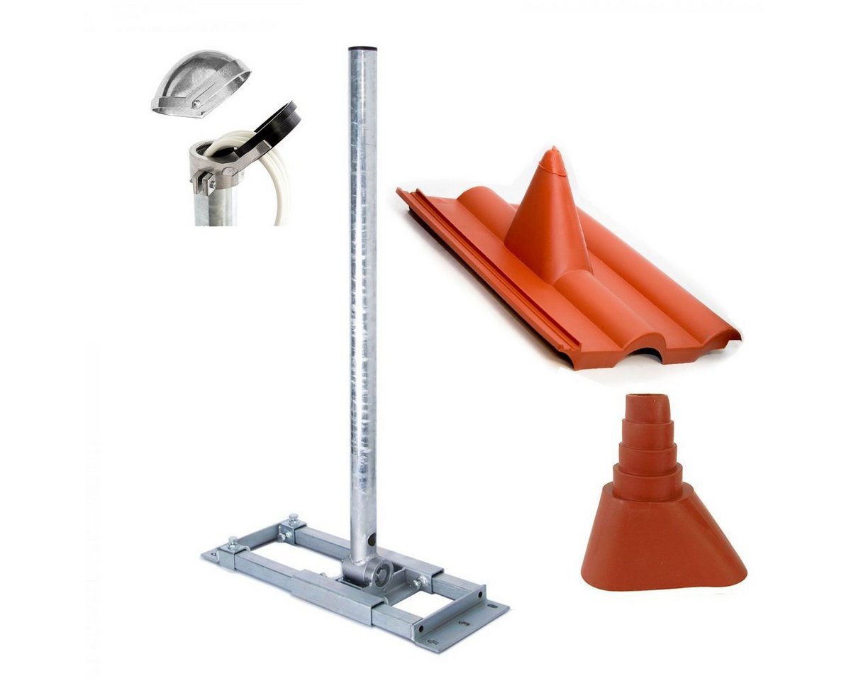 PremiumX Dachsparrenhalter 130cm Mast 48mm Dach-Halterung Dachabdeckung Set SAT-Halterung PremiumX Dachsparrenhalter 130cm Mast 48mm Dach-Halterung Dachabdeckung Set SAT-Halterung von PremiumX