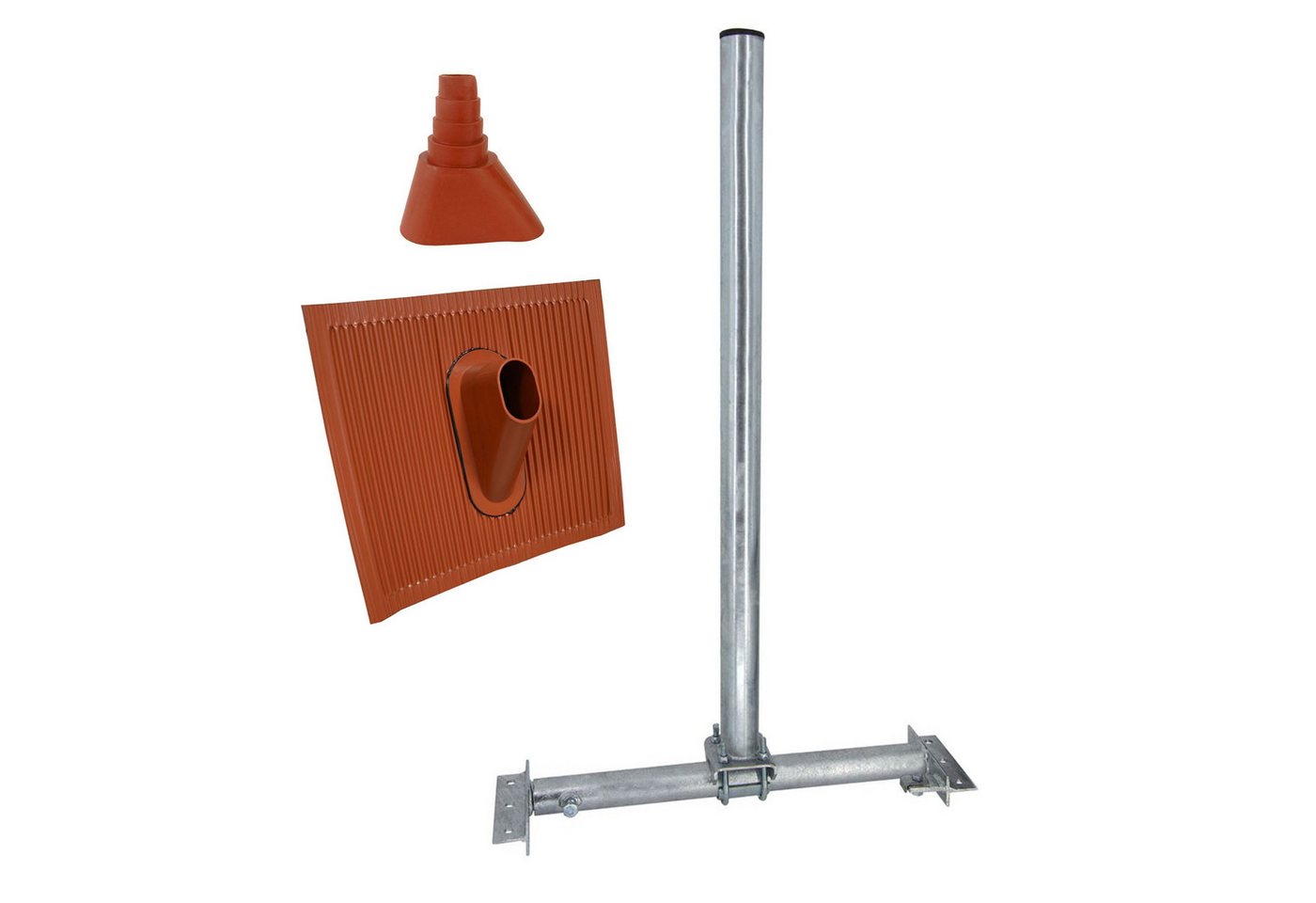 PremiumX Dachsparrenhalter 85-48 galvanisch verzinkt ALU Ziegel Manschette Rot SAT-Halterung PremiumX Dachsparrenhalter 85-48 galvanisch verzinkt ALU Ziegel Manschette Rot SAT-Halterung von PremiumX