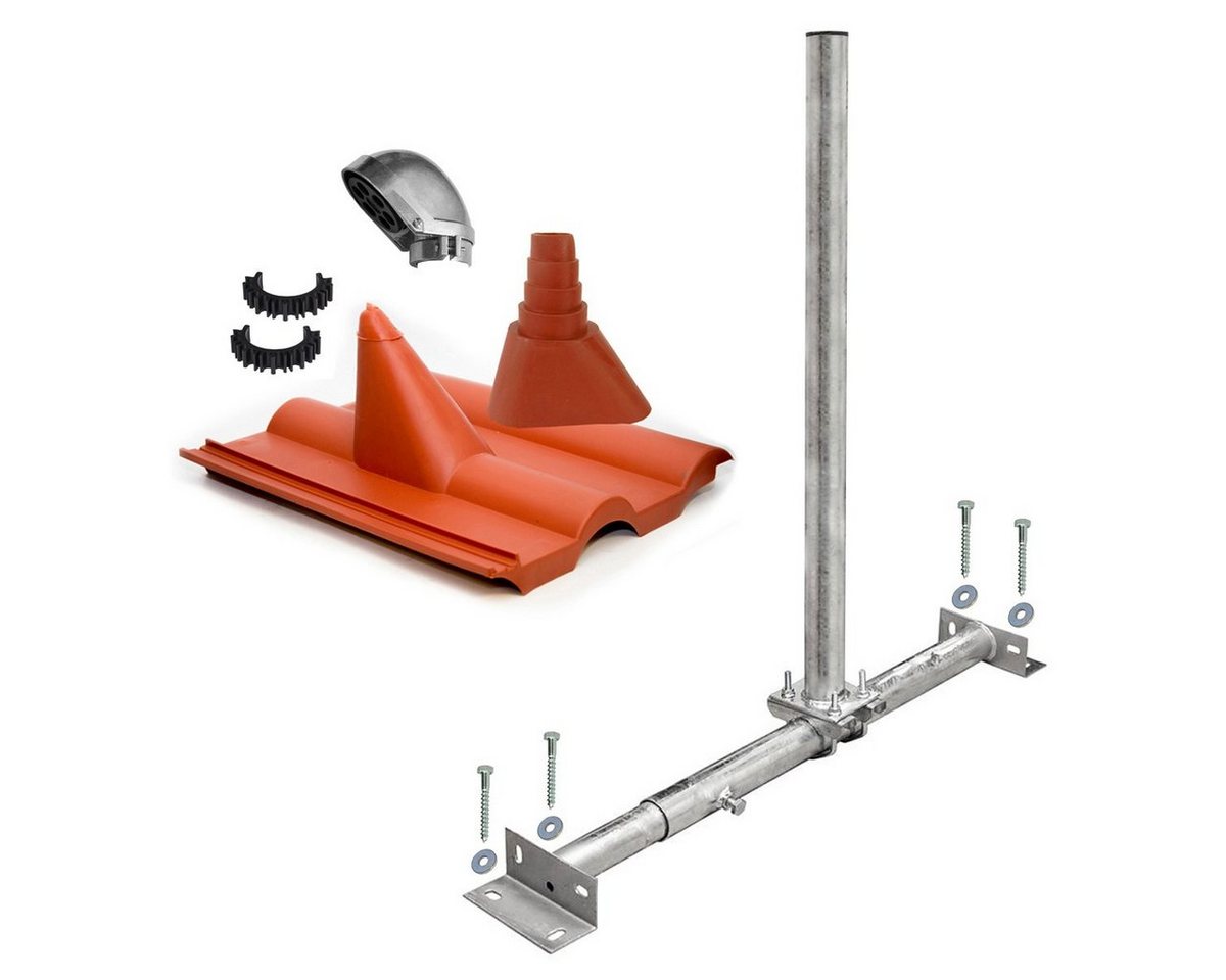 PremiumX Dachsparrenhalter Montage Set feuerverzinkt Frankfurter-Dachziegel rot SAT-Halterung PremiumX Dachsparrenhalter Montage Set feuerverzinkt Frankfurter-Dachziegel rot SAT-Halterung von PremiumX
