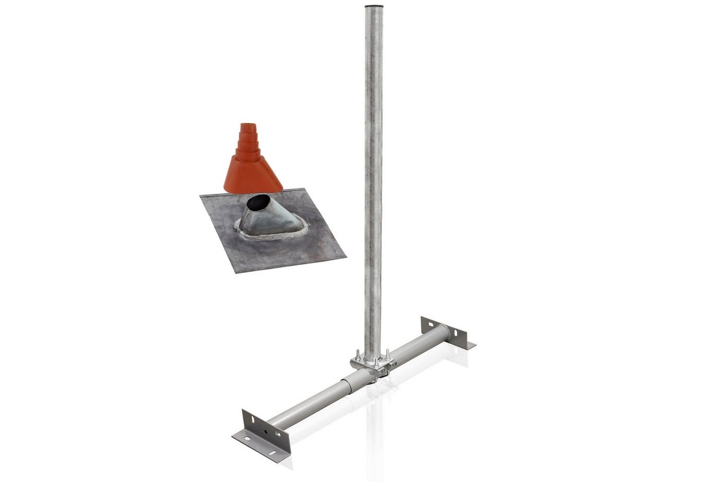 PremiumX Dachsparrenhalter Set Sparrenhalter SAT Blei-Ziegel Manschette rot SAT-Halterung PremiumX Dachsparrenhalter Set Sparrenhalter SAT Blei-Ziegel Manschette rot SAT-Halterung von PremiumX