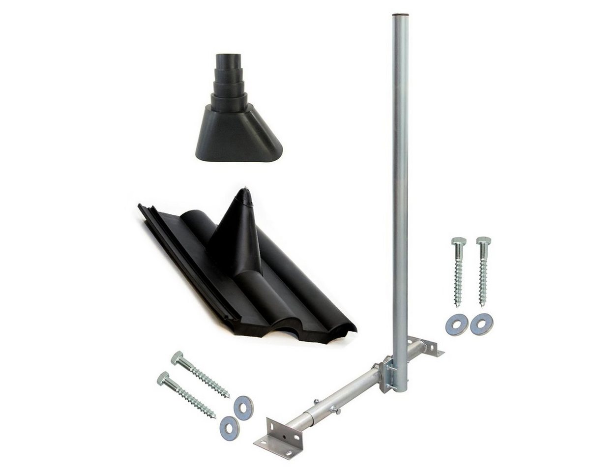 PremiumX Dachsparrenhalterung 120cm Kabeldurchführung Mast Pfanne Tülle SAT-Halterung PremiumX Dachsparrenhalterung 120cm Kabeldurchführung Mast Pfanne Tülle SAT-Halterung von PremiumX
