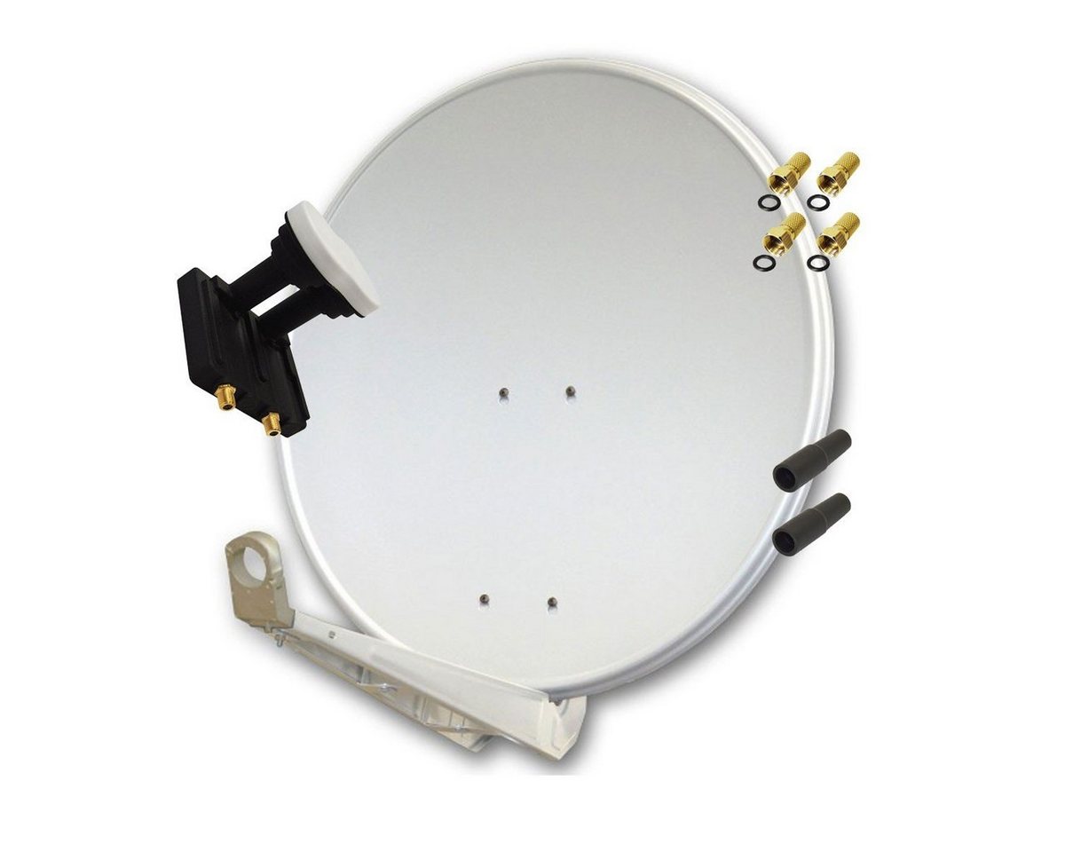 PremiumX Deluxe 85 Alu Antenne SAT Schüssel in Hellgrau Twin Monoblock LNB 3° SAT-Antenne PremiumX Deluxe 85 Alu Antenne SAT Schüssel in Hellgrau Twin Monoblock LNB 3° SAT-Antenne von PremiumX