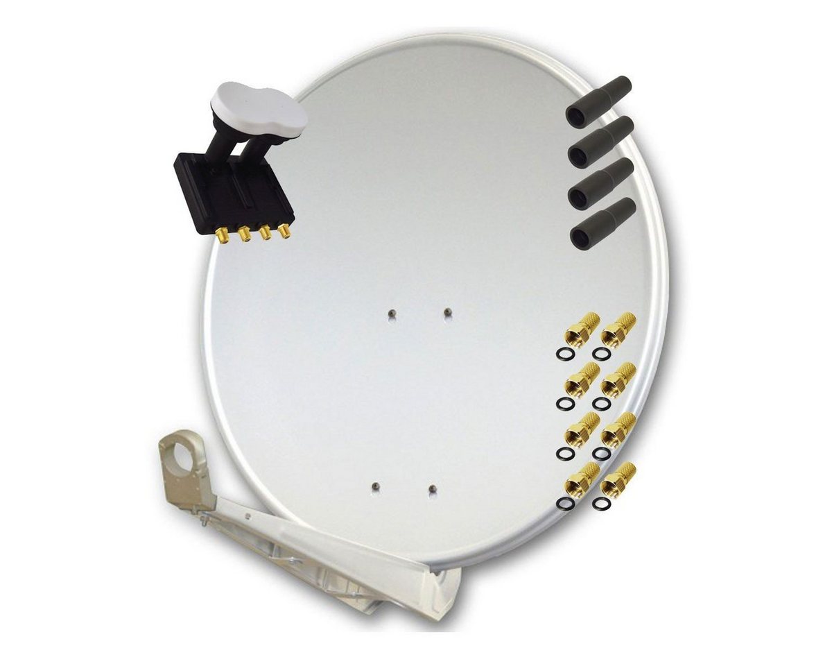PremiumX Deluxe 85 Alu SAT Antenne Hellgrau + Quad Monoblock LNB 3° SAT-Antenne PremiumX Deluxe 85 Alu SAT Antenne Hellgrau + Quad Monoblock LNB 3° SAT-Antenne von PremiumX
