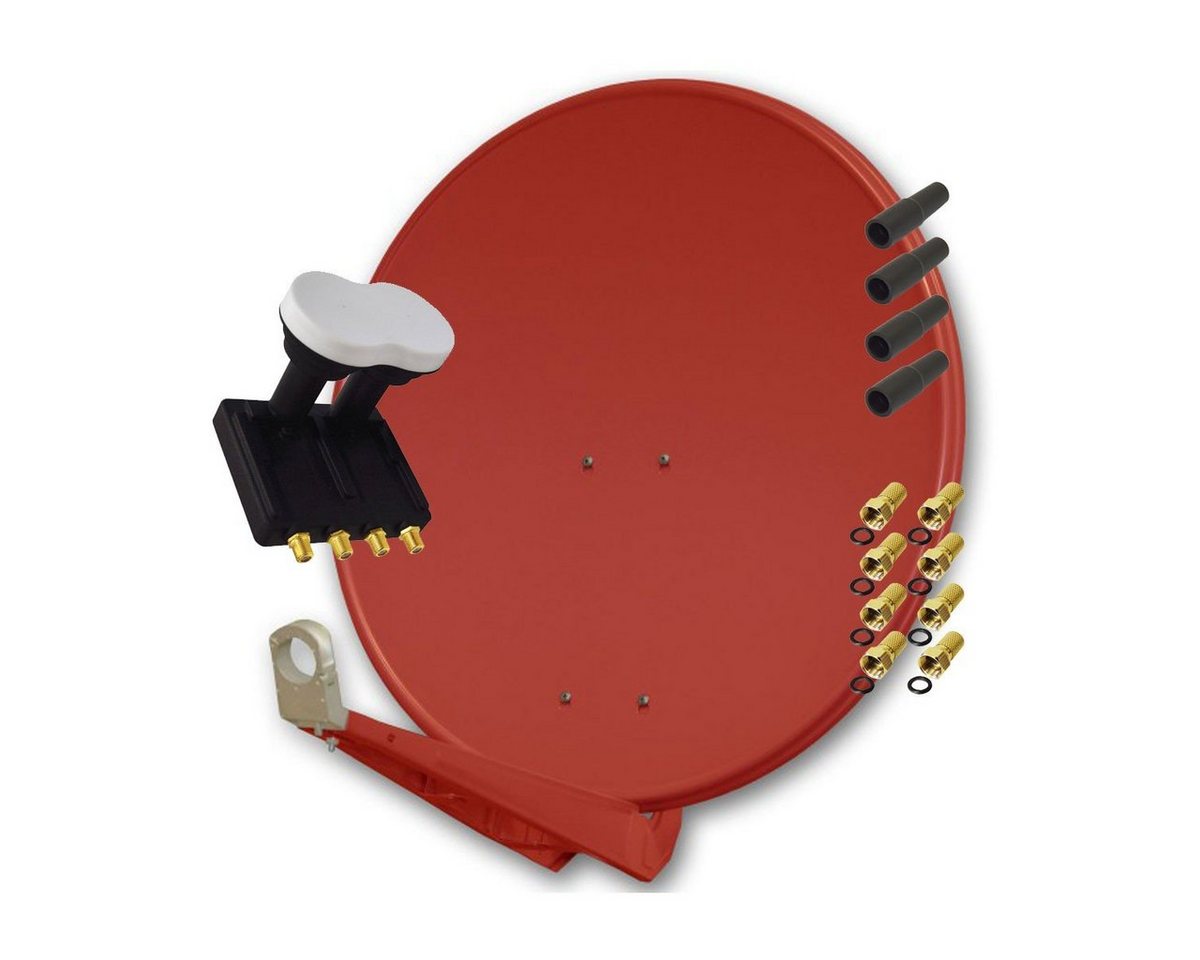 PremiumX Deluxe 85 Alu SAT Antenne in Ziegelrot mit Quad Monoblock LNB 3° SAT-Antenne PremiumX Deluxe 85 Alu SAT Antenne in Ziegelrot mit Quad Monoblock LNB 3° SAT-Antenne von PremiumX