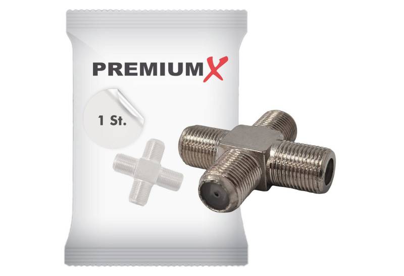 PremiumX F-Adapter 4x F-Buchse Verbinder Splitter Koax- und Antennenkabel SAT-Kabel von PremiumX