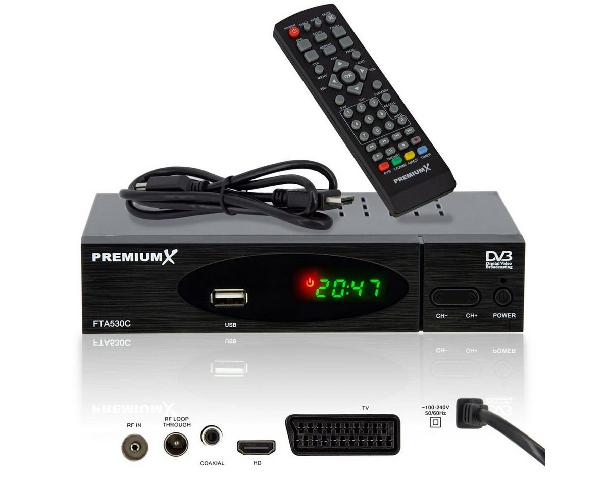 PremiumX FTA 530C Kabel Receiver DVB-C FullHD Digital USB SCART HDMI Kabel-Receiver von PremiumX